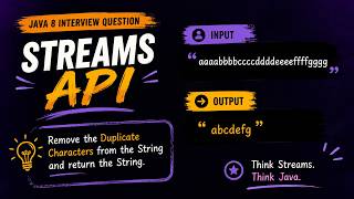 Java 8 Interview Question #2 | Remove Duplicate Characters from String Using Streams 🔥#java8