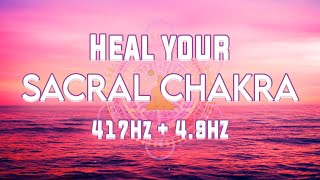 SACRAL CHAKRA HEALING | 417HZ + 4.9HZ THETA BINAURAL FREQUENCY FOR MEDITATION | LUCID DREAMING