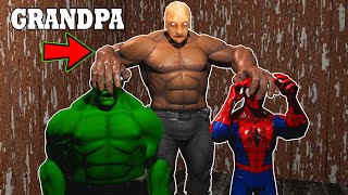 Grandpa vs Spiderman x Hulk with ROAD RACE in Granyn house | Funny Horror Granny Animation