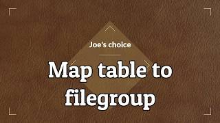 Assign table to filegroup