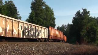 BNSF Warbonnet SD75M #8227 leads NS 341 at Sparks Gap, Alabama