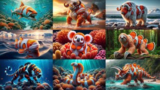 Incredible Animal Fusion Hybrid! Clownfish Hybrid with Other Animal Species!