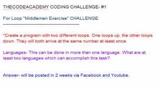 Fun Coding Challenge #1- Middlemen "For Loop" Exerecise