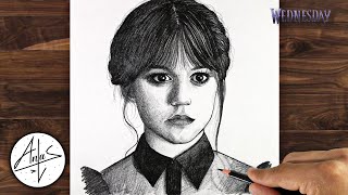 How to Draw WEDNESDAY ADDAMS | Drawing Tutorial (step by step)