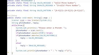 Java Program to Validate Phone Numbers