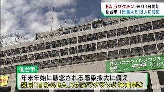 ＢＡ．５対応ワクチン　仙台市は１１月１日から接種を開始　予約は１０月２２日から