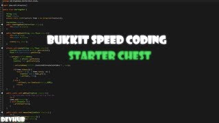Minecraft Bukkit Speed Coding - Starter Chest