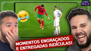 OS MOMENTOS MAIS ENGRAÇADOS E ENTREGADAS DO FUTEBOL - REAGINDO E COMENTANDO