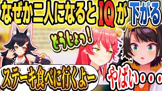 なぜか２人になった途端、急にIQが下がるみこすばｗｗｗ【大空スバル/さくらみこ/切り抜き/ホロライブ】