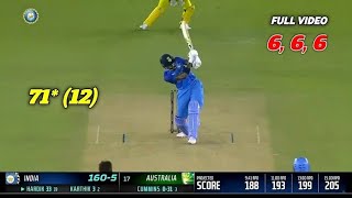 Hardik Pandya Batting Today • Hardik Pandya Fifty 71* Runs vs Australia in IND vs Aus 1st T20 😱