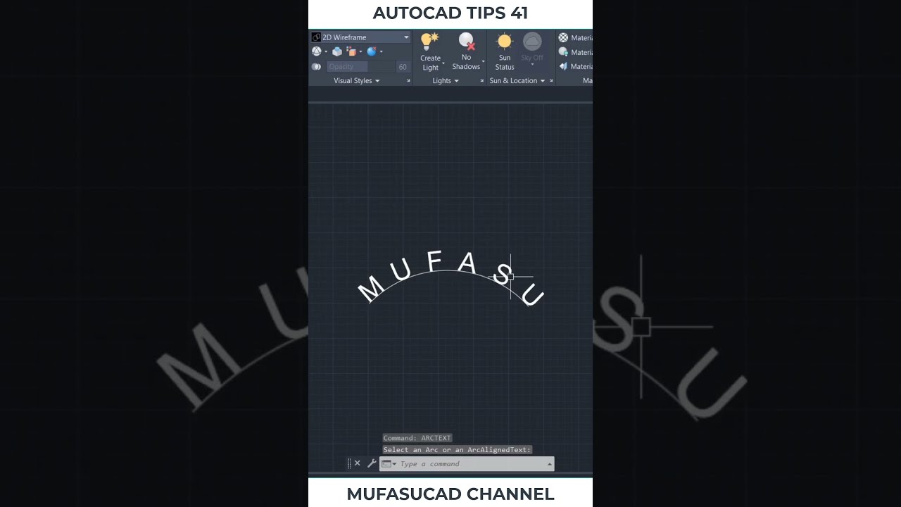 AutoCAD Tips 41 Curve Text #Shorts