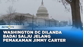 Washington DC Dilanda Badai Salju Jelang Pemakaman Presiden Carter