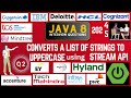 Java 8 Stream API Interview Questions: Convert List of Strings to Uppercase using Stream API in Java