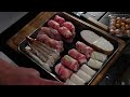 extreme snow camping cooking japanese skewers in sub zero temperatures