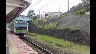 東海道本線　根府川駅 上野東京ライン 古賀行き