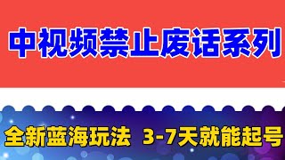 中视频禁止废话系列视频制作教程，全新蓝海玩法 视频制作简单  3-7天就能起号 外面售价1599