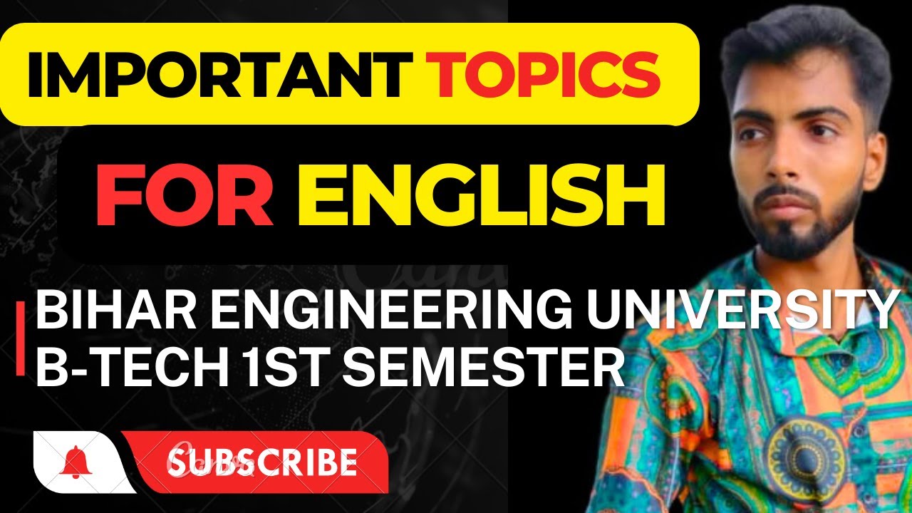 IMPORTANT TOPICS FOR ENGLISH B-TECH 1st SEM ( BEU) # ...