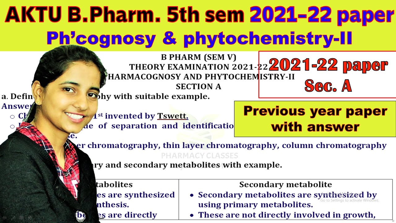 AKTU B.Pharm 5 Sem Previous Year Solved Paper | Pharmacognosy And ...