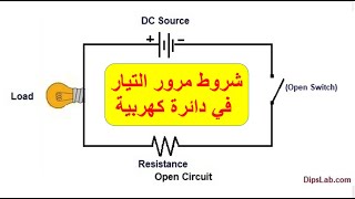 شروط مرور تيار كهربي في دائرة كهربية