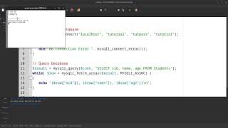 PHP Database MySQLi Procedural Select Statement