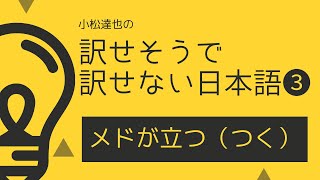 【第3回 メドが立つ（つく）】小松達也の訳せそうで訳せない日本語