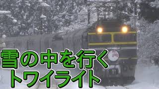 【激走】雪の積もった南今庄駅を通過！【トワイライト】