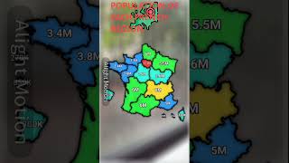 Population of french regions, #mapping #mapper #shorts