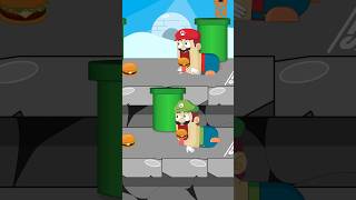 Mario And Luigi Compete To Eat The Most #funnycartoon #memeanimation #luigi #mario