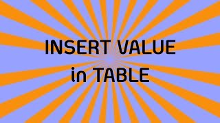 MySQL: How to insert row in table