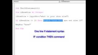 14. Introduction to Programming with VBA - One Line If Statement