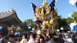 曽根天満宮　宵宮　伊保南部　境内　屋台差し上げ