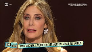 Sanremo 2023, il monologo di Francesca Fagnani all'Ariston - Oggi è un altro giorno 09/02/2023