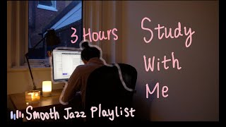 3 Hours (50/10 Pomodoro With Music) Study With Me | Smooth Jazz Music While Sun Set