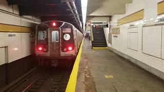 IND Fulton Street Line: (A) Express \u0026 (C) Local Trains At Nostrand Ave (R46, R179)