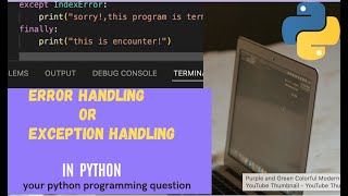 #day23 :-What is error and exception handling in 🐍 python | error handling on python for #beginners