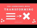 Animated Hamburger Menu Tutorial - CSS Effects | Beginners project on CSS Animation