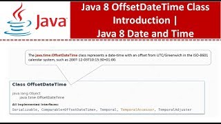 Java 8 OffsetDateTime Class Introduction | Java 8 Date and Time | Java Date and Time