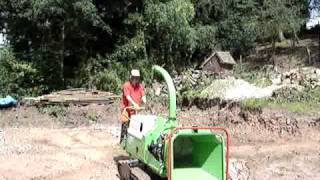 www.lewisarborcare.co.uk -  Greenmech Safe-Trak woodchipper tracking over rough terrain