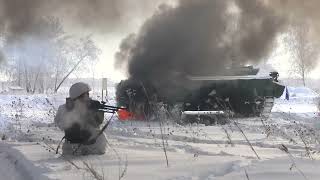 Russian infantry and infantry fighting vehicle BMP-2