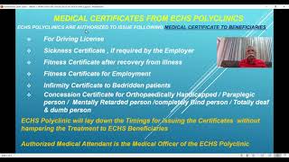 V 49 -WHAT CERTIFICATES YOU CAN OBTAIN FROM ECHS POLYCLINICS?