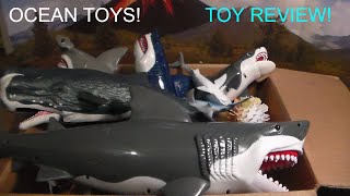 HUGE BOX OF OCEAN ANIMAL TOYS REVIEW! Sharks Whales AND MORE