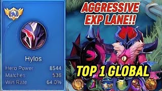 Gameplay Hylos Aggressive Exp Lane! Best Build [ Top 1 Global Hylos ] OVEN.♧♧ - Mobile Legends