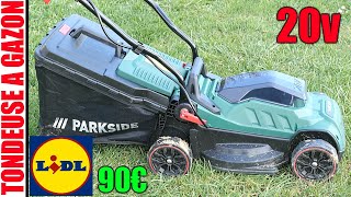 LIDL tondeuse à gazon sans fil 20V PARKSIDE PRMA 20-Li A1 33cm cordless lawn mower akku-rasenmäher