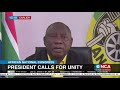 President calls for unity