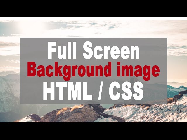 How To Make Responsive Full Screen Background Image Infoupdate Org