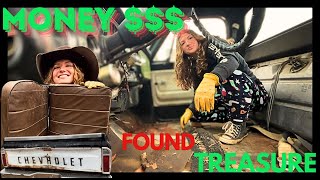 How Much Money \u0026 Treasure Did We Find Ripping Out The Bench Seat In A 72' Chevy Custom Deluxe Truck?