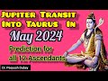 Jupiter Transit into Taurus in May-2024 for all 12 Ascendant & Moon Sign by Dr Piyush Dubey Sir