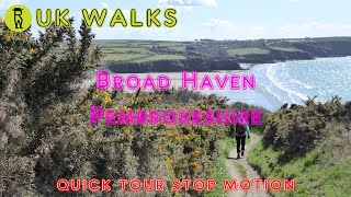 Broad Haven Walk Pembrokeshire Walks - Quick Tour Stop Motion Walking