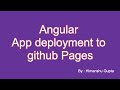 Angular app deployment to GitHub Pages