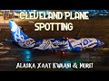 20 Minutes of Nighttime Plane Spotting at Cleveland Hopkins. Alaska Xáat Kwáani Salmon People 737